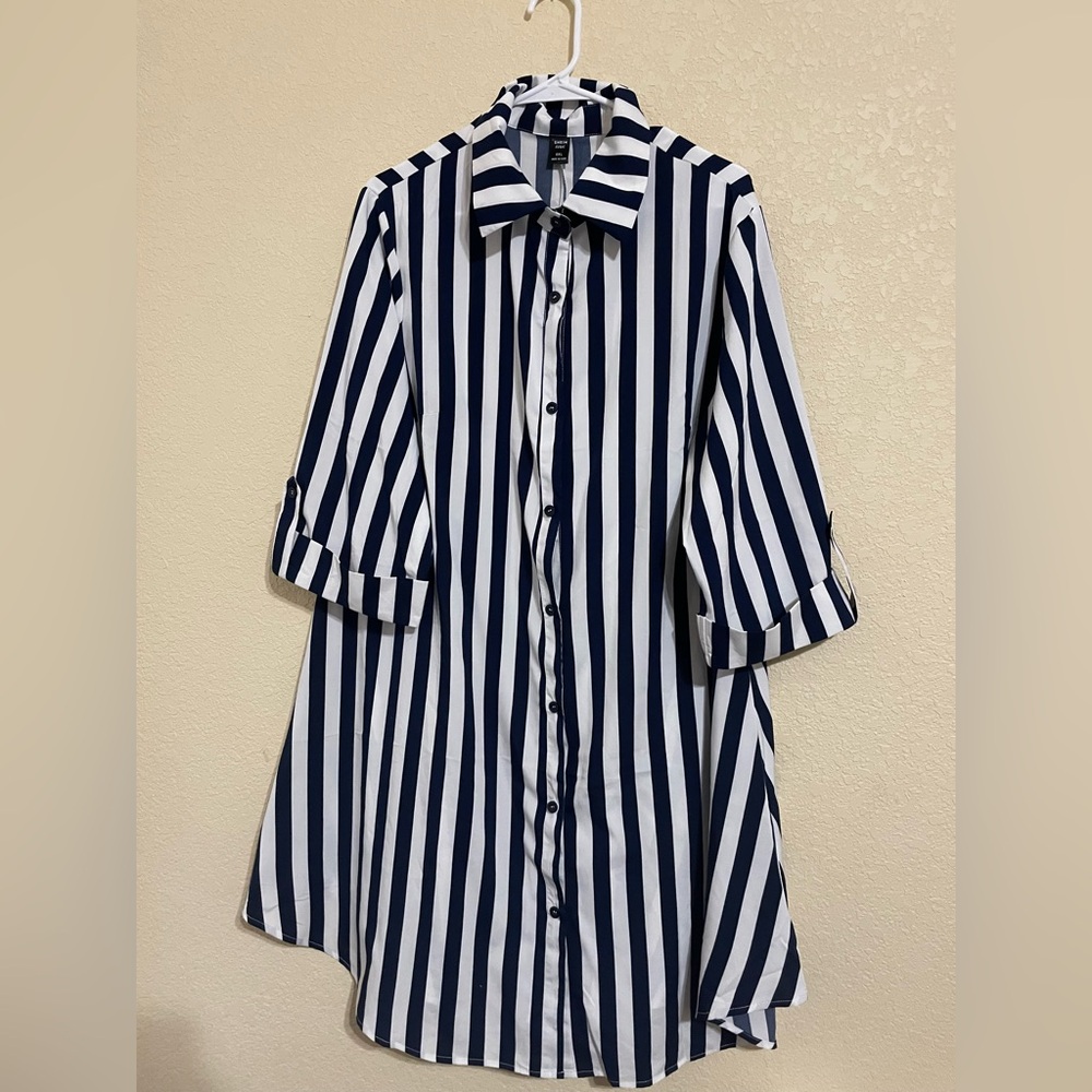 SHEIN New 0XL pin-striped dress